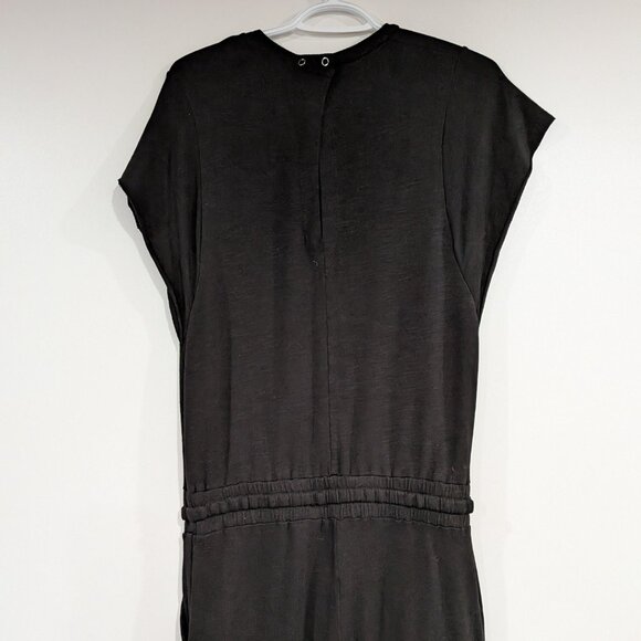 Monrow Cap Sleeve Drawstring Jumpsuit Black White Size Small - Picture 6 of 7